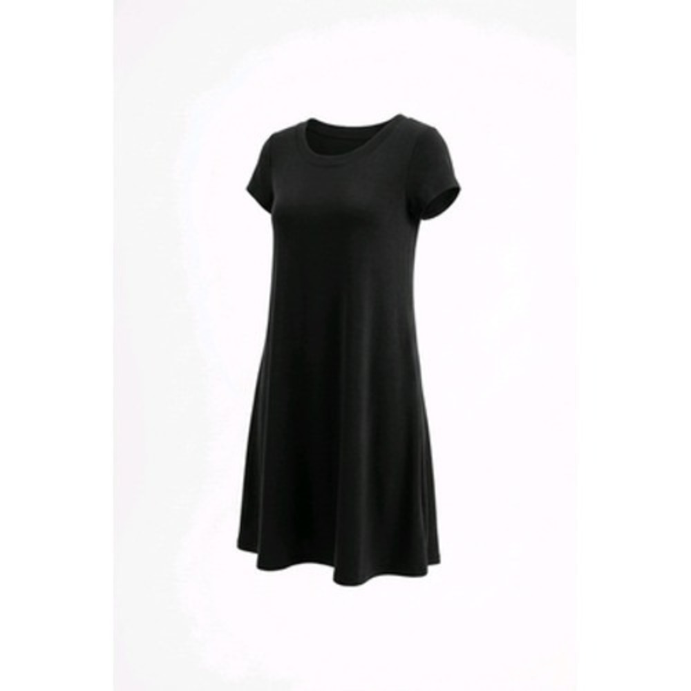 Eileen Fisher T-Shirt Dress Women XS Black Organic Cotton Capsule Minimalist
